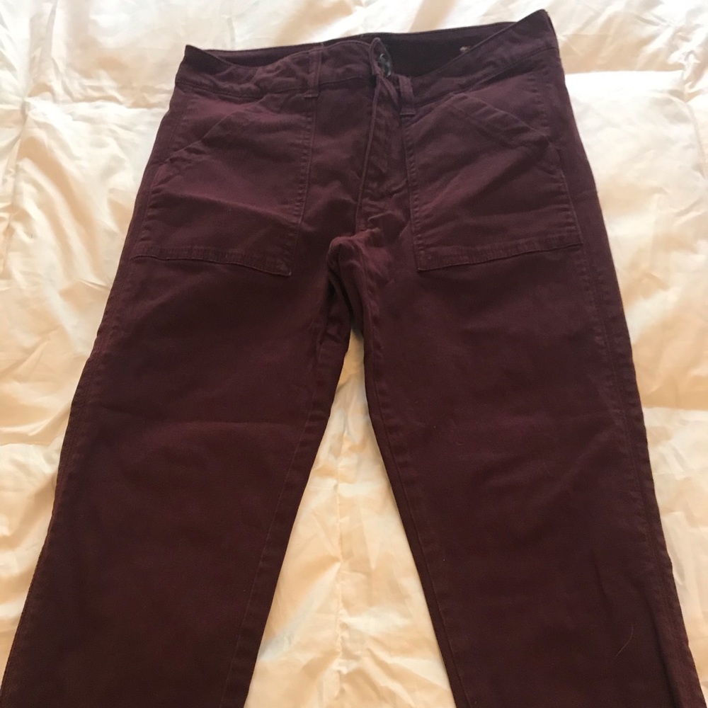 American Eagle Maroon skinny jeans